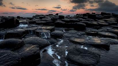 Ireland Causeway Rock Water Landscape Sunset Giants