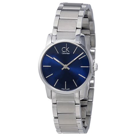 Calvin Klein City Blue Dial Stainless Steel Ladies Watch K2g2314n