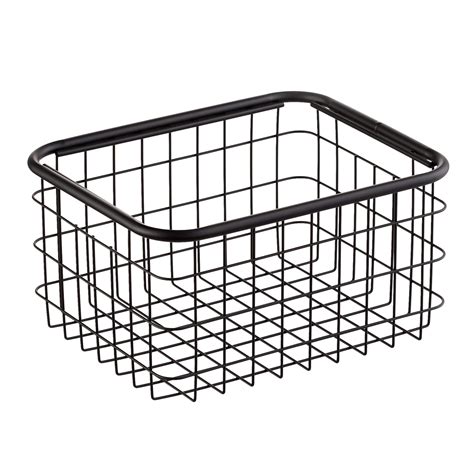 Medium Urban Stackable Wire Basket Black 1425″ X 11375″ X 525