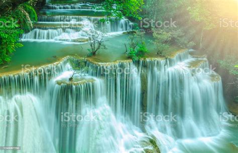 Beautiful Huai Mae Khamin Waterfall Stock Photo Download Image Now