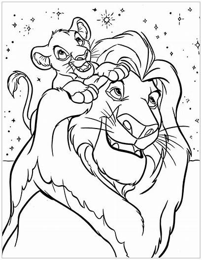 Lion Coloring King Simba Disney Printable Colorear