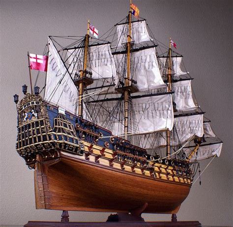 Hms Prince 45 Wood Model Ship Large Scale Sailing Tall British Boat