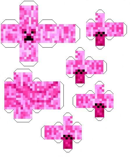 Papercraft Pink Creeper Майнкрафт распечатки Криперы Поделки Minecraft