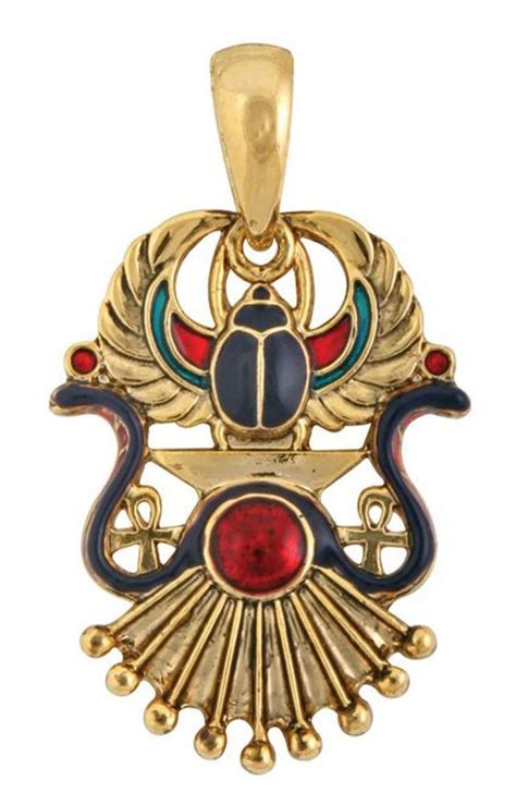 This Golden Egyptian Pendant Contains Symbolism Of A Winged Scarab