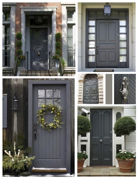 Muted Shade Of Classic Appeal Gray Exterior Front Door Colors Painted