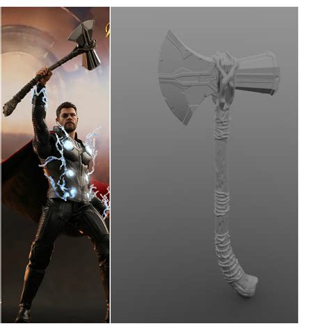 V2 Thor S Stormbreaker Hammer Axe Infinity War 3 3d Model 3d Printable