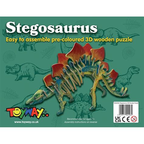 Toyway 3d Wooden Puzzle Stegosaurus Plaza Toymaster