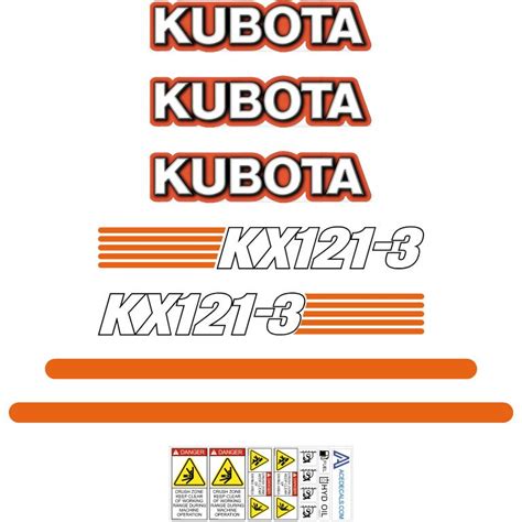Kubota Kx121 3 Decals Stickers Acedecals