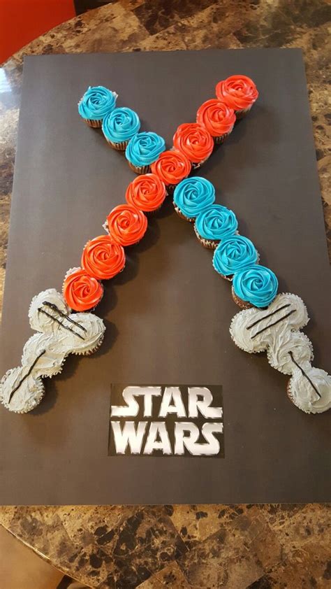 Star Wars Light Saber Cupcake Cake Birthday Star Birthday Cupcakes