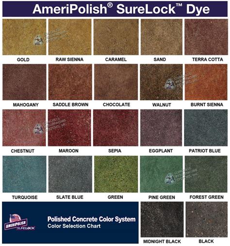 Floor Coating Color Charts Concrete Resurfacing Systems
