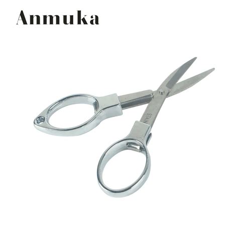 Anmuka Mini Stainless Steel Folding Scissors Keychain Fishing Scissor