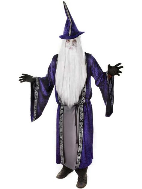Adults Purple Wizard Robe And Hat Fancy Dress Costume Halloween Book Week