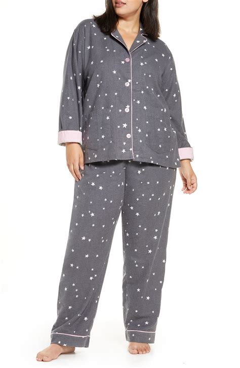 pj salvage print flannel pajamas plus size nordstrom