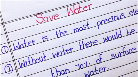 Easy 10 Lines On Save Water In English 10 Lines On Save Water In