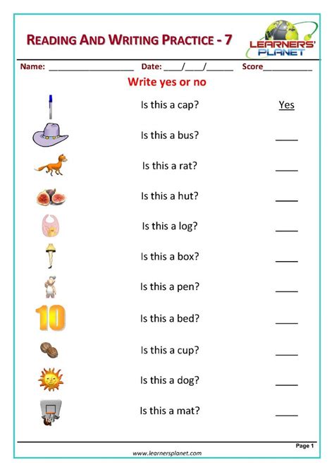 Kindergarten Reading Writing Worksheets Download Pdf