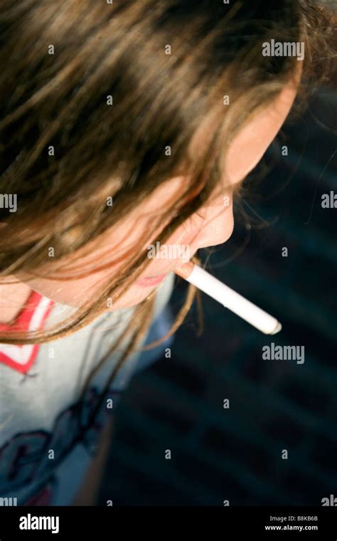 Young Girl With Cigarette Stock Photo Alamy