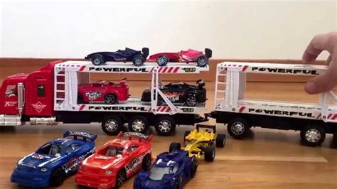 Kids Truck Transporter For Racing Cars Cool Toy Video For Children