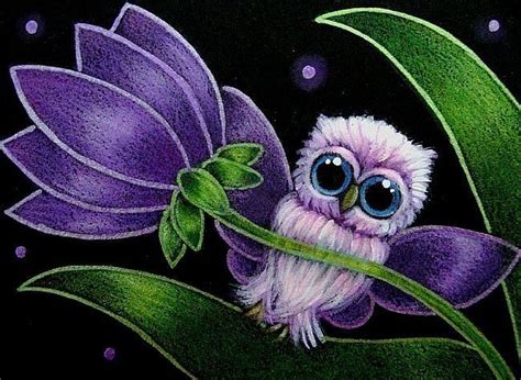Cyra R Cancel Cyra R Cancel Tiny Violet Fairy Owl Owl