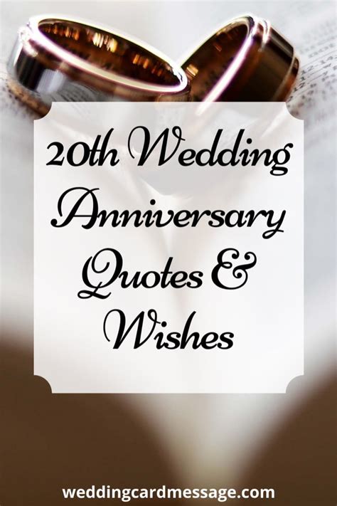 20th Wedding Anniversary Quotes And Wishes Wedding Card Message