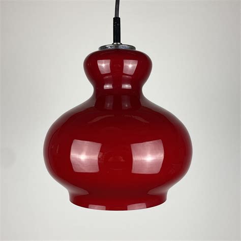 Cherry Red Glass Pendant Light By Peill And Putzler 1960 199637