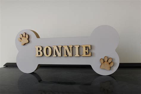 Personalised Dog Bone Sign With Natural Letters Personalised Etsy