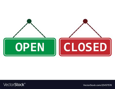 Open Closed Sign Icon Flat Royalty Free Vector Image