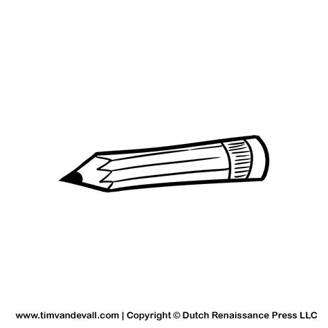 pencil-bw-clipart - Tim's Printables
