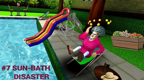 Scary Teacher 3d Gameplay 7 Sun Bath Disaster Making Fun Of Scary