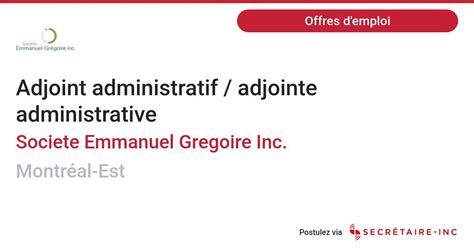 Offre D Emploi Adjoint Administratif Adjointe Administrative Pour