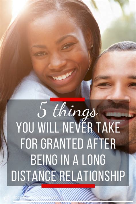 Most couples who have been in a long distance relationship for some time are pretty good at talking to each other about how their day was and what's when you're in a long distance relationship, finding interesting ways to do new things together can be difficult. 5 Things You Will Never Take For Granted Again After Being ...