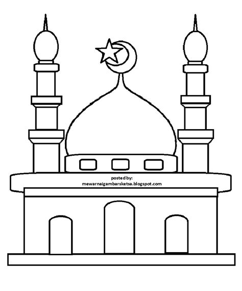 Sketsa Gambar Masjid Untuk Anak Tk Nusagates