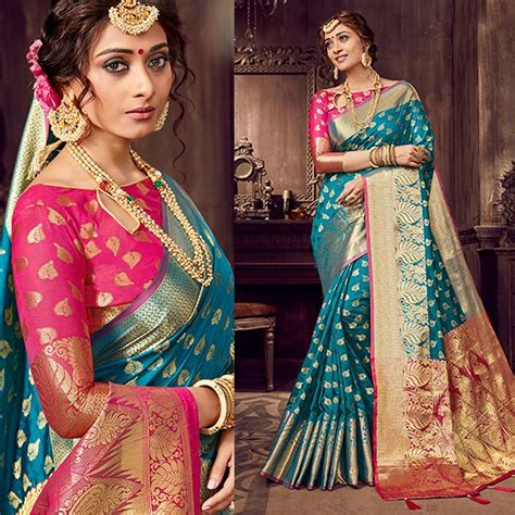 Unique innovations has the best range of cycles in india. Buy this Astounding Sky Blue Colored Rich Pallu Pure ...