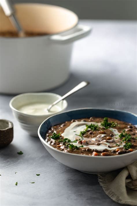 In a small bowl, mash 1 can black beans; Easy Black Bean Soup (Vegan, GF) | Curated Life Studio in ...