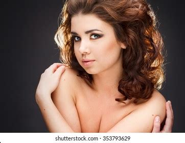 Beautiful Woman Portrait Nude Shoulders Female Stock Photo