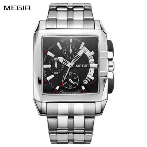 Megir Mens Big Dial Luxury Top Brand Quartz Wristwatches Creative