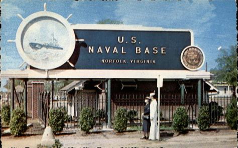 Sign At The Main Entrance To The U S Naval Base Norfolk Va