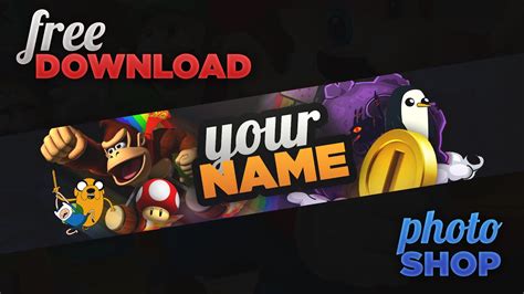 Epic Cartoon Banner Template Free Psd Download In Desc Youtube