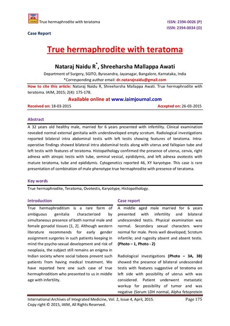 True Hermaphrodite With Teratoma Iaim Editor Page Flip PDF Online PubHTML