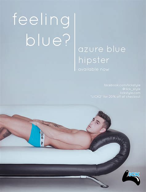 Feeling Blue Azure Lick Underwear Style Attitude Magazine Advert Paul