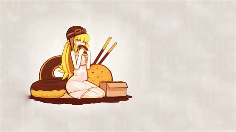 hình nền hình minh họa vàng tóc dài dòng monogatari anime cô gái oshino shinobu hoạt