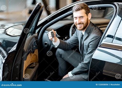 Businessman In The Luxury Car At The Showroom Stock Photo Image Of