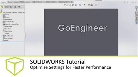 Solidworks Tutorial Optimize Settings For Faster Performance Youtube