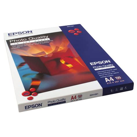 Epson A4 Photo Quality Paper 102gsm Pack Of 100 C13s041061