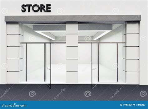 3d Rendering Store Shop Front Exterior Stock Illustration