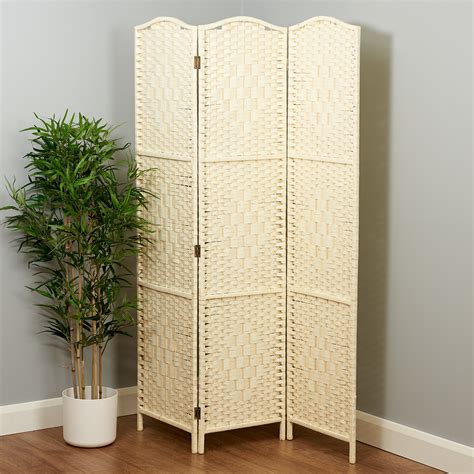 Separator is made of plaiting. SOLID WEAVE HAND MADE WICKER FOLDING ROOM DIVIDER ...