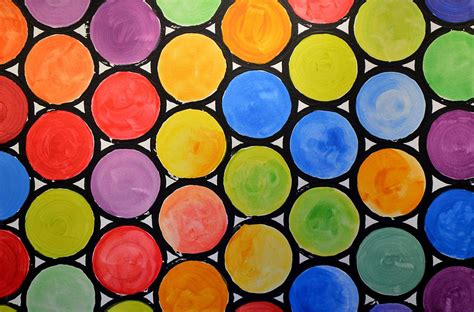 Original Abstract Painting Circles Print Watercolor Windows