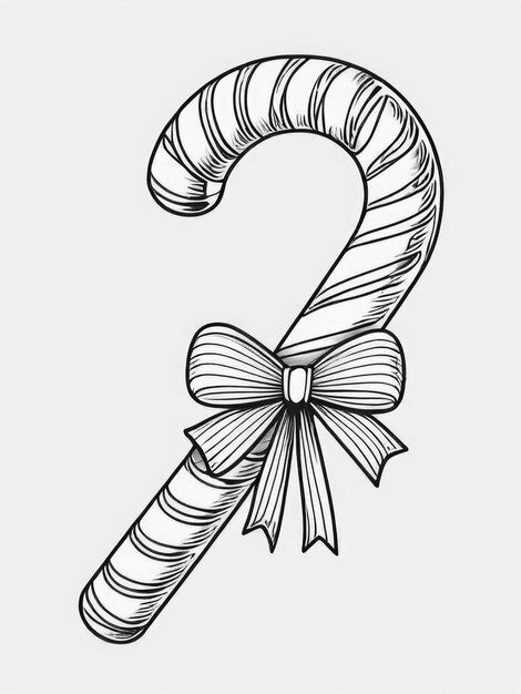 Premium Ai Image Christmas Candy Cane Coloring Page