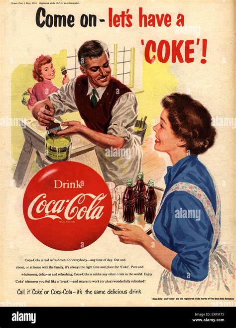 1950s UK Coca Cola Magazine Advert Stock Photo Alamy