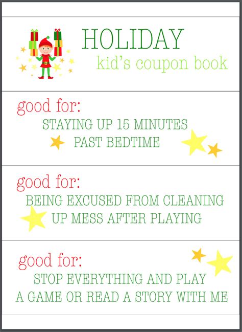 Parenting Hack Free Printable Kids Coupon Book For The Holidays