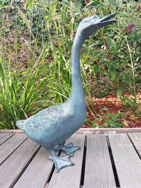 Bronze Garden Sculpture Of A Goose